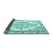 Sideview of Medallion Light Blue Traditional Rug, tr1227lblu