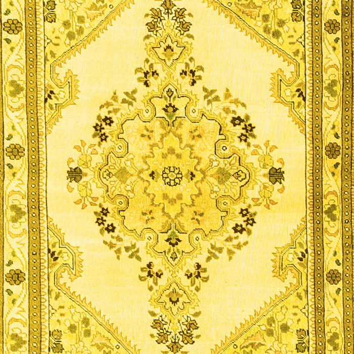 Medallion Yellow Traditional Rug, tr1227yw