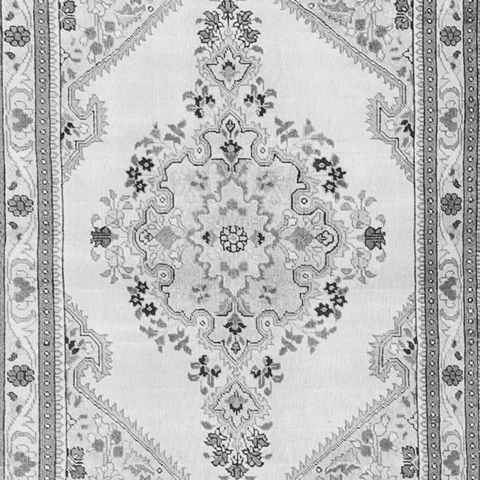 Serging Thickness of Machine Washable Medallion Gray Traditional Rug, wshtr1227gry