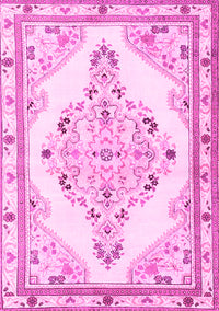 Medallion Pink Traditional Rug, tr1227pnk