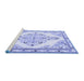 Sideview of Machine Washable Medallion Blue Traditional Rug, wshtr1227blu