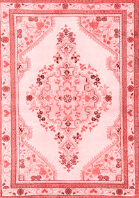 Medallion Red Traditional Rug, tr1227red