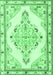 Machine Washable Medallion Emerald Green Traditional Area Rugs, wshtr1227emgrn