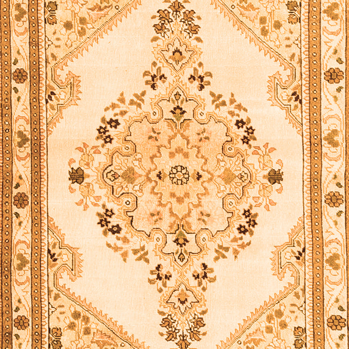 Serging Thickness of Machine Washable Medallion Orange Traditional Area Rugs, wshtr1227org