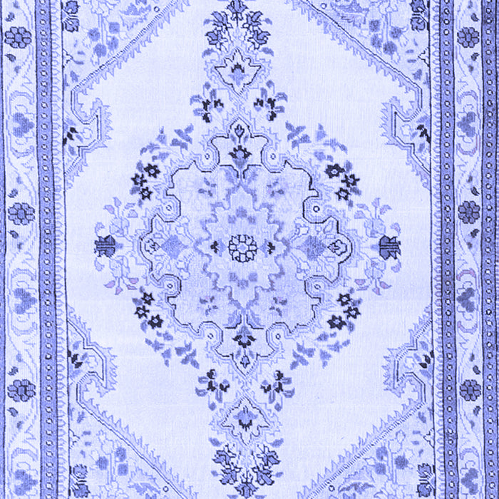 Machine Washable Medallion Blue Traditional Rug, wshtr1227blu
