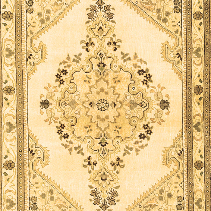 Machine Washable Medallion Brown Traditional Rug, wshtr1227brn
