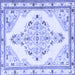 Square Medallion Blue Traditional Rug, tr1227blu