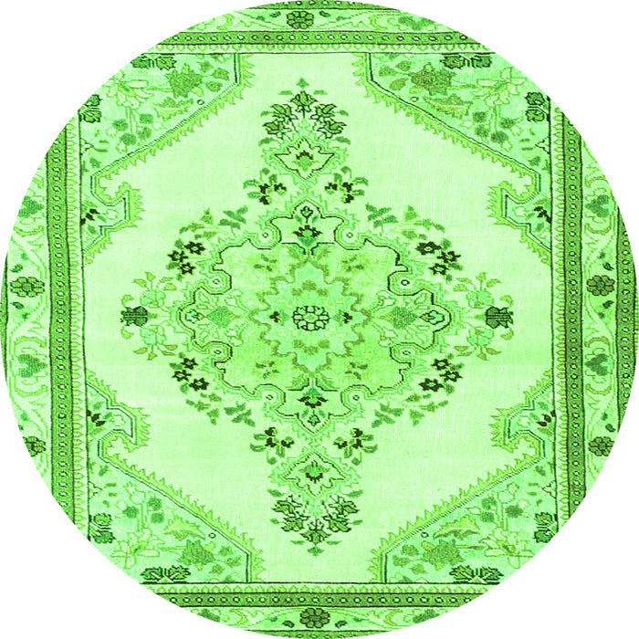 Machine Washable Medallion Green Traditional Area Rugs, wshtr1227grn