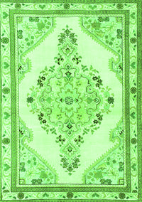 Medallion Green Traditional Rug, tr1227grn