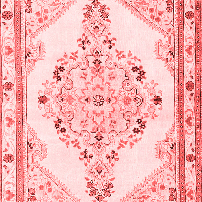 Machine Washable Medallion Red Traditional Rug, wshtr1227red
