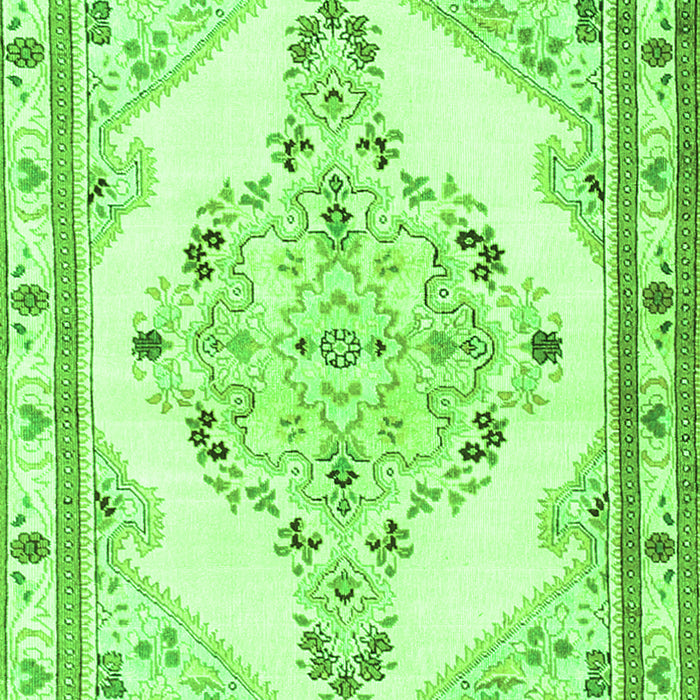 Serging Thickness of Machine Washable Medallion Green Traditional Area Rugs, wshtr1227grn