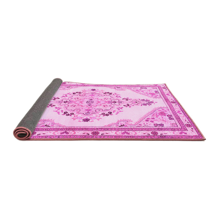 Sideview of Medallion Pink Traditional Rug, tr1227pnk