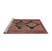 Sideview of Machine Washable Traditional Rust Pink Rug, wshtr1228