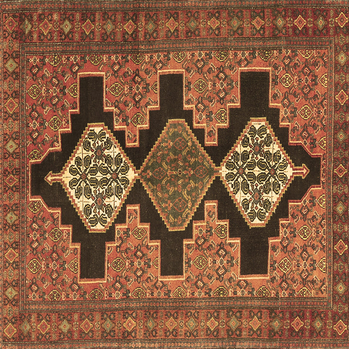 Square Machine Washable Persian Brown Traditional Rug, wshtr1228brn