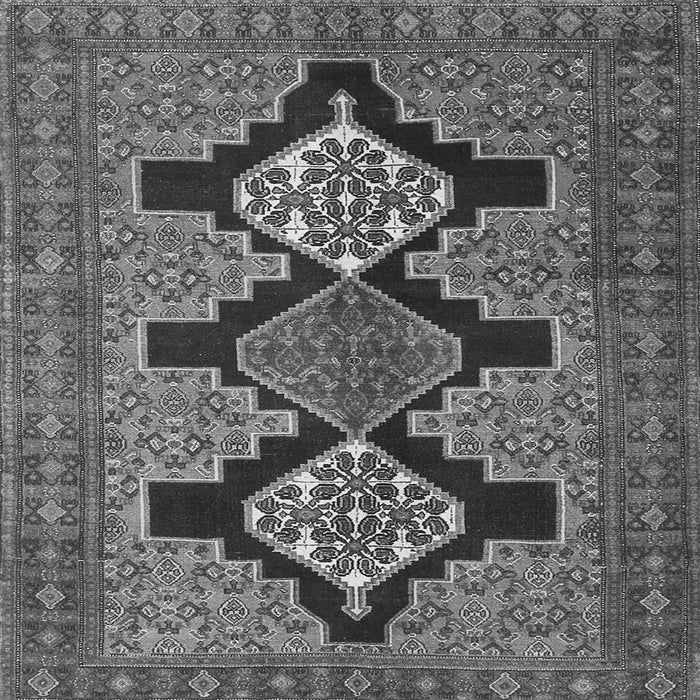 Round Machine Washable Persian Gray Traditional Rug, wshtr1228gry
