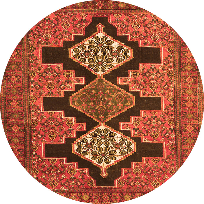 Machine Washable Persian Orange Traditional Area Rugs, wshtr1228org
