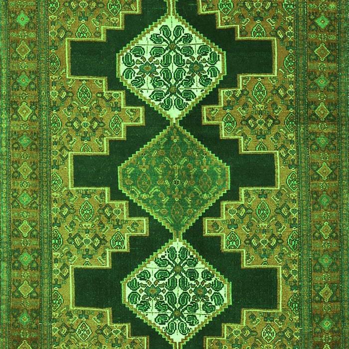 Serging Thickness of Machine Washable Persian Green Traditional Area Rugs, wshtr1228grn