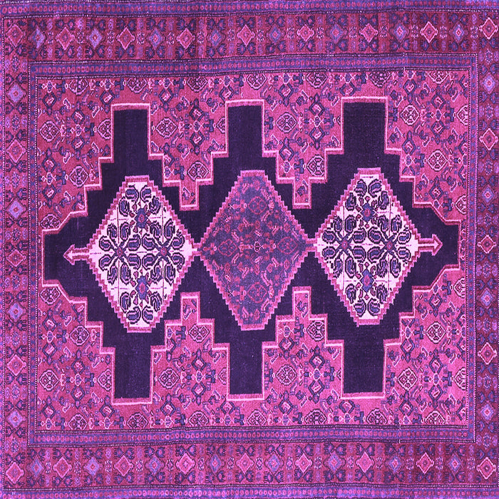 Square Machine Washable Persian Purple Traditional Area Rugs, wshtr1228pur