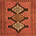 Serging Thickness of Persian Orange Traditional Rug, tr1228org