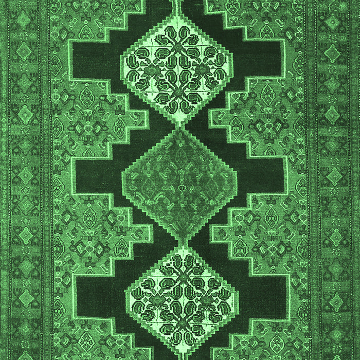 Machine Washable Persian Emerald Green Traditional Area Rugs, wshtr1228emgrn