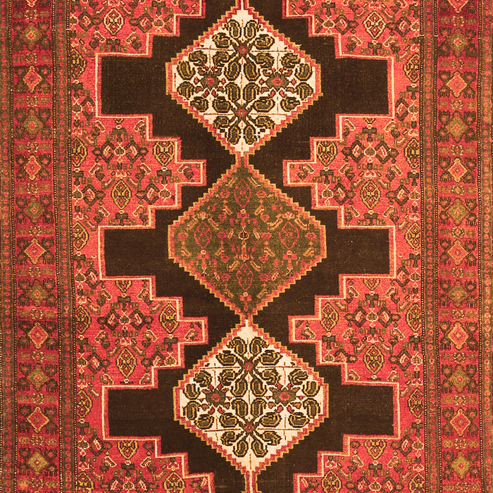 Serging Thickness of Machine Washable Persian Orange Traditional Area Rugs, wshtr1228org