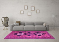 Machine Washable Persian Pink Traditional Rug, wshtr1228pnk