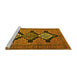 Sideview of Machine Washable Persian Yellow Traditional Rug, wshtr1228yw