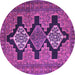 Round Persian Purple Traditional Rug, tr1228pur