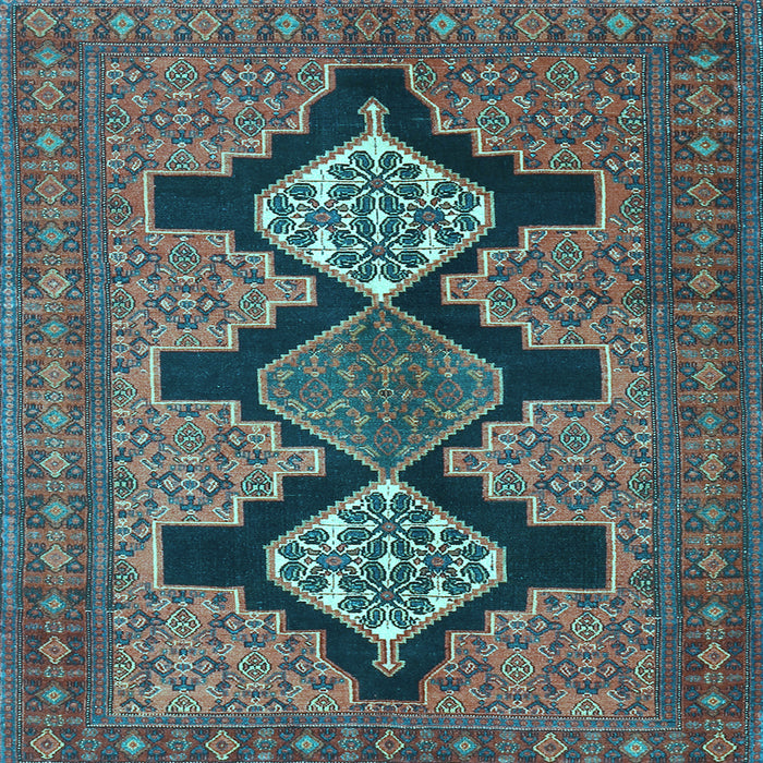 Square Machine Washable Persian Light Blue Traditional Rug, wshtr1228lblu