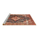 Sideview of Machine Washable Traditional Saffron Red Rug, wshtr1229