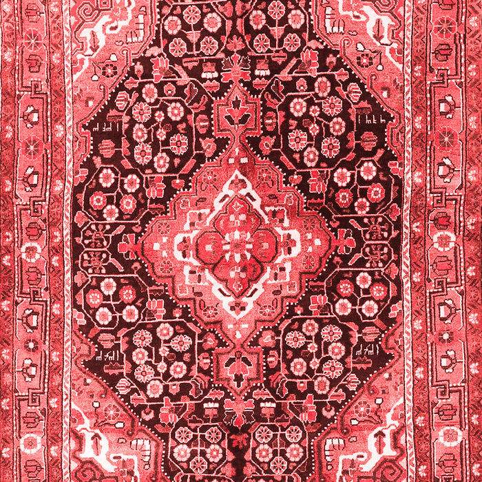 Machine Washable Medallion Red Traditional Rug, wshtr1229red