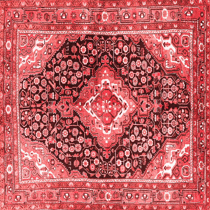 Medallion Red Traditional Rug, tr1229red
