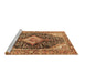 Sideview of Machine Washable Medallion Brown Traditional Rug, wshtr1229brn