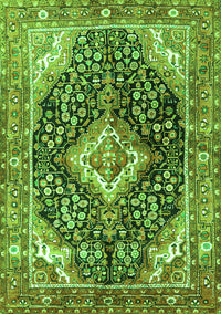 Medallion Green Traditional Rug, tr1229grn