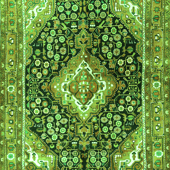 Medallion Green Traditional Rug, tr1229grn
