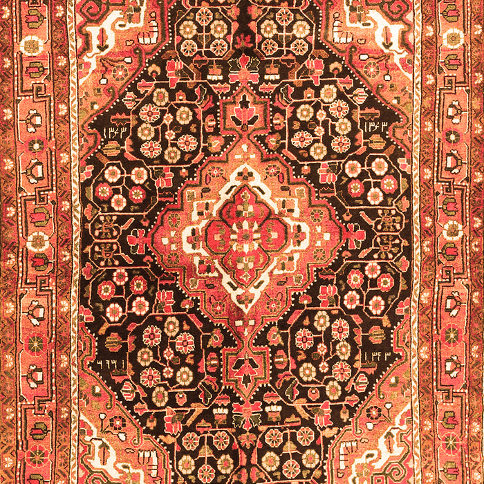 Medallion Orange Traditional Rug, tr1229org