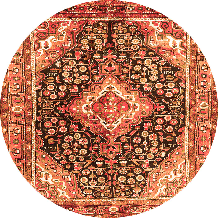 Square Medallion Orange Traditional Rug, tr1229org