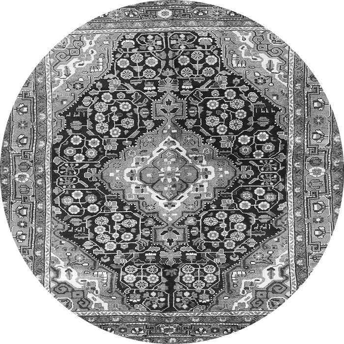 Machine Washable Medallion Gray Traditional Rug, wshtr1229gry