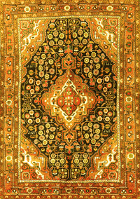 Medallion Yellow Traditional Rug, tr1229yw