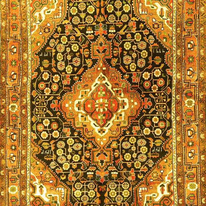 Medallion Yellow Traditional Rug, tr1229yw
