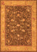 Serging Thickness of Machine Washable Persian Orange Traditional Area Rugs, wshtr122org