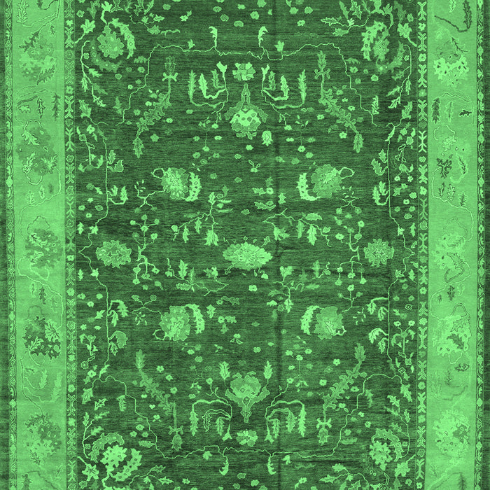 Machine Washable Persian Emerald Green Traditional Area Rugs, wshtr122emgrn