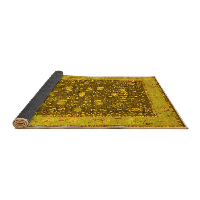 Sideview of Persian Yellow Traditional Rug, tr122yw