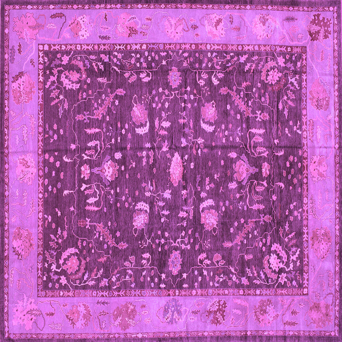 Square Machine Washable Persian Purple Traditional Area Rugs, wshtr122pur