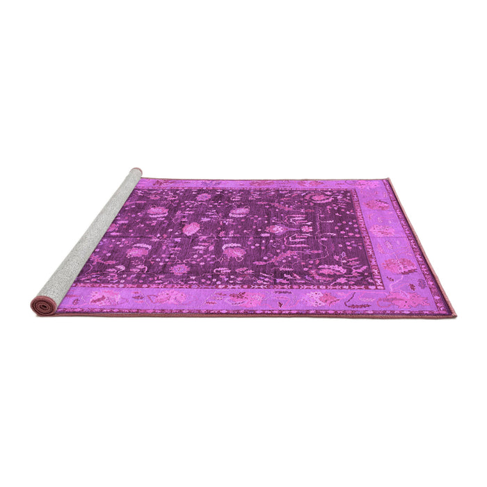 Sideview of Machine Washable Persian Purple Traditional Area Rugs, wshtr122pur