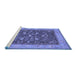 Sideview of Machine Washable Persian Blue Traditional Rug, wshtr122blu