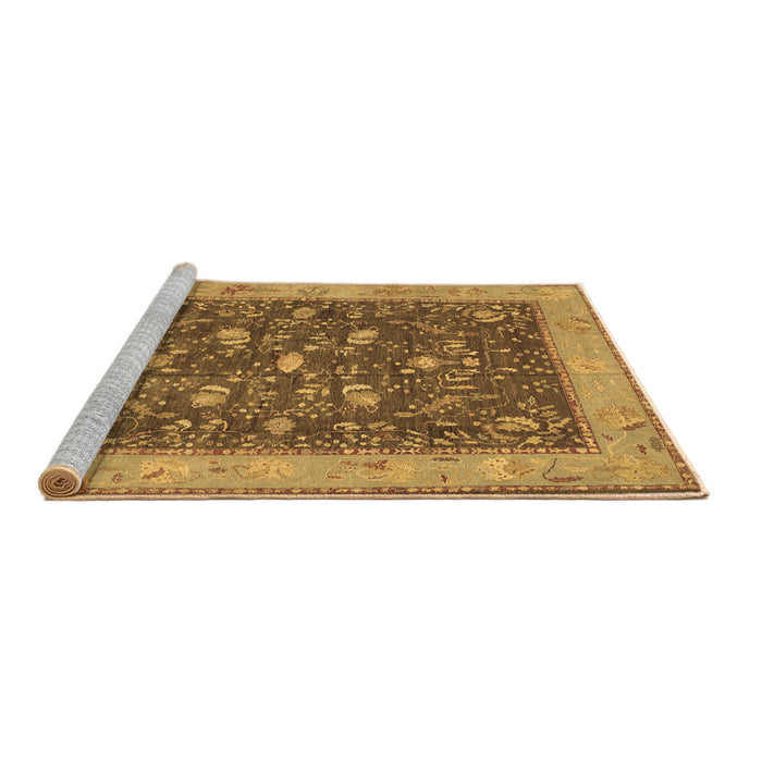 Sideview of Machine Washable Persian Brown Traditional Rug, wshtr122brn