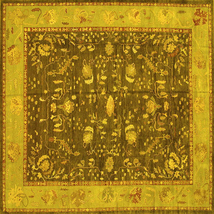 Square Persian Yellow Traditional Rug, tr122yw