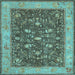 Square Persian Light Blue Traditional Rug, tr122lblu