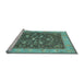 Sideview of Machine Washable Persian Light Blue Traditional Rug, wshtr122lblu